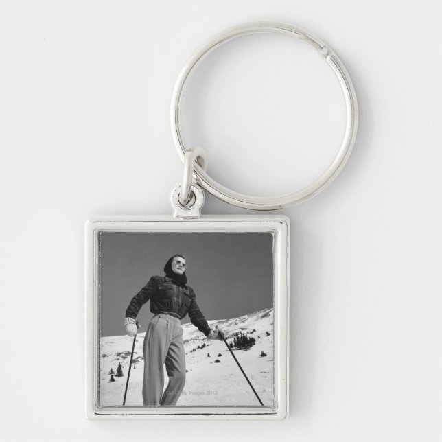 Woman Skier Keychain (Front)