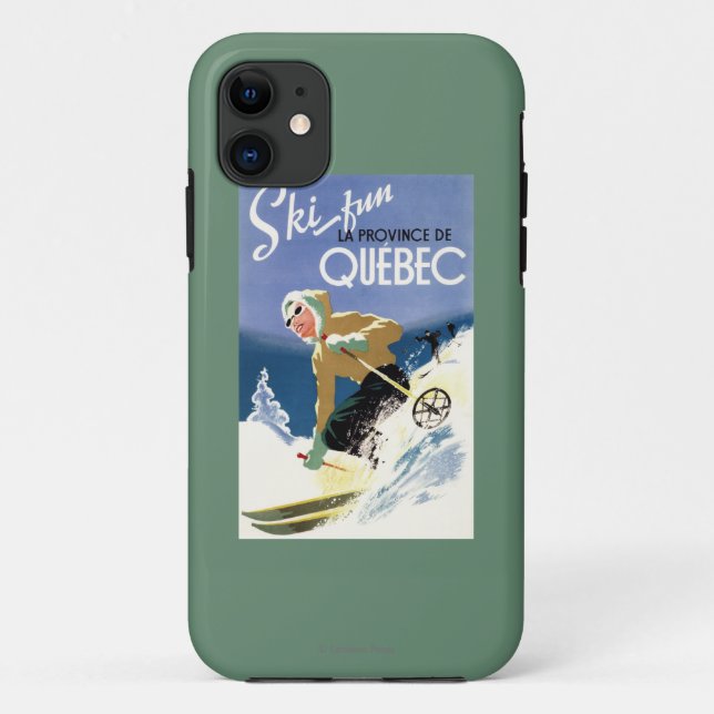 Woman Skiing - Both English and French Poster Case-Mate iPhone Case (Back)