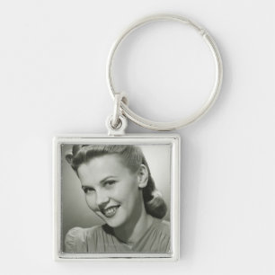 Woman Smiling 2 Keychain