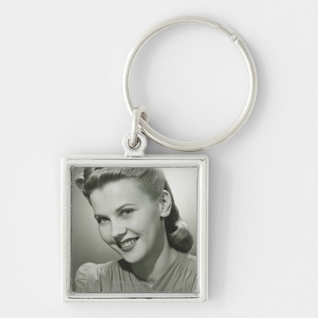 Woman Smiling 2 Keychain (Front)