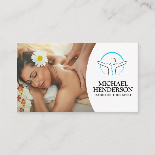 Woman Smiling Getting Massage Business Card (Front)