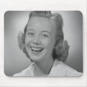 Woman Smiling Mouse Pad