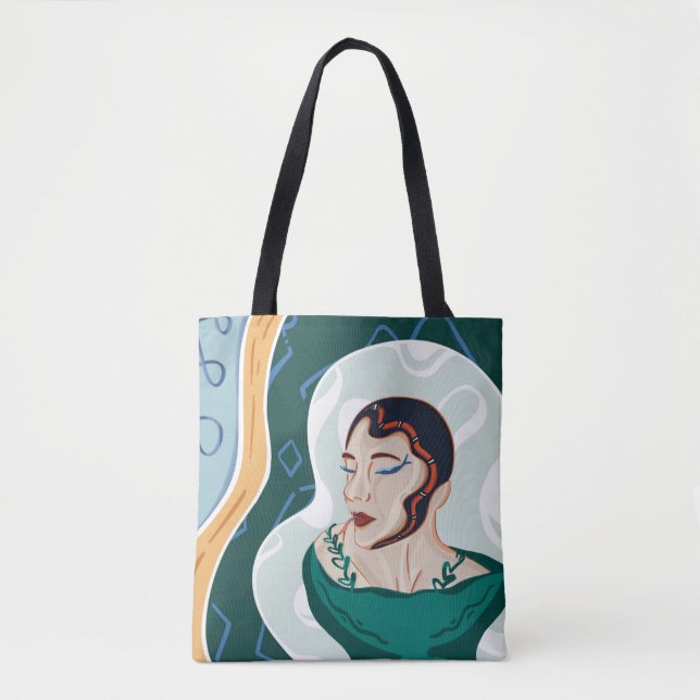 Woman Snake - Snake Head Lady Tote Bag (Front)