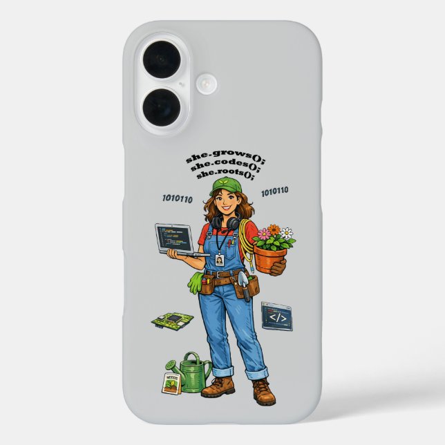 Woman Software Engineer Whose Hobby is Gardening Case-Mate iPhone Case (Back)