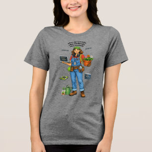 Woman Software Engineer Whose Hobby is Gardening Tri-Blend Shirt