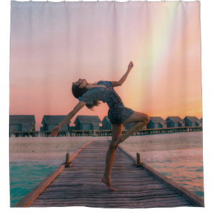 Woman standing on dock