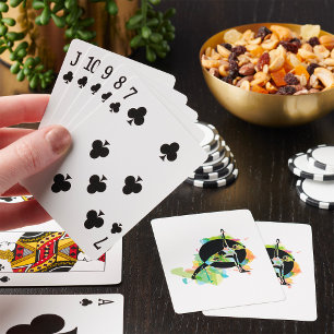 Woman Stretching Illustration Playing Cards