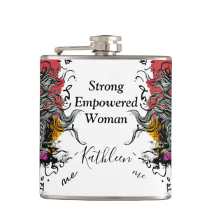 Woman Strong Empowered Personalize Hip Flask