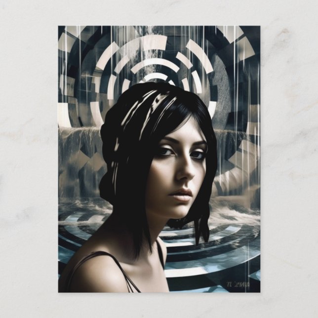 Woman Swimmer Postcard (Front)