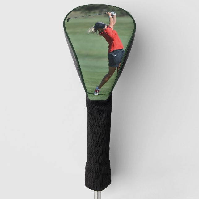 Woman swinging a Golf field Driver Golf Head Cover (Front)