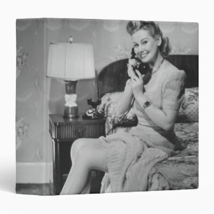 Woman Talking on Phone Binder