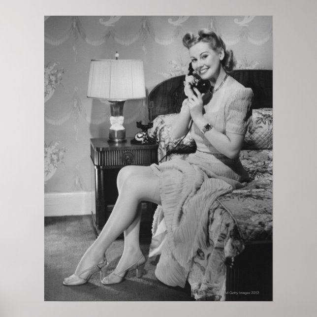 Woman Talking on Phone Poster (Front)