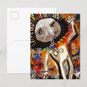 Woman Teetering on the Brink Postcard