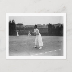 Woman Tennis Player getting ready Photograph Postcard