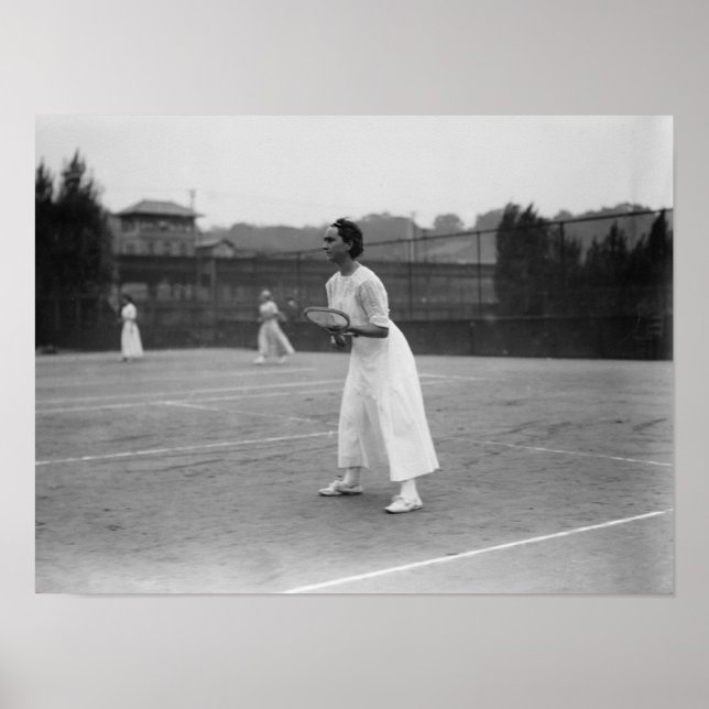 Woman Tennis Player getting ready Photograph Poster (Front)