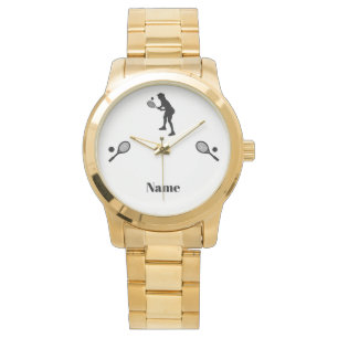 Woman Tennis Player Silhouette Watch