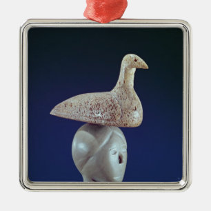 Woman thinking of a Loon bird, from Cape Dorset Metal Ornament