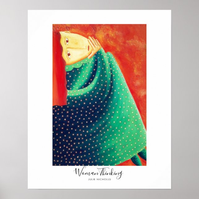 Woman Thinking Painting Poster (Front)