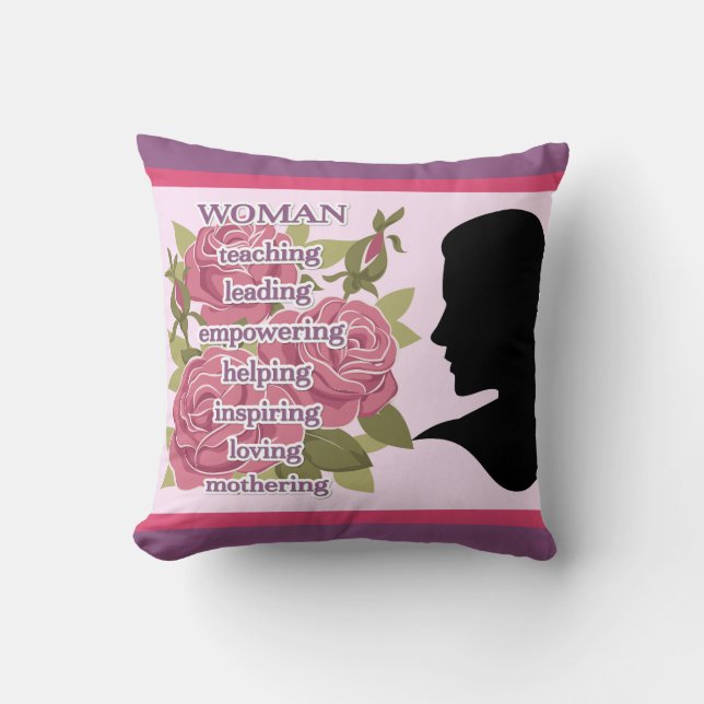Woman Throw Pillow (Front)