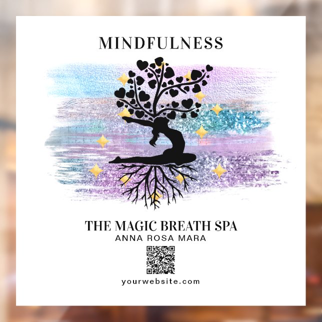 ** Woman Tree of Life Yoga Meditation Reiki Window Cling (Sheet 2)