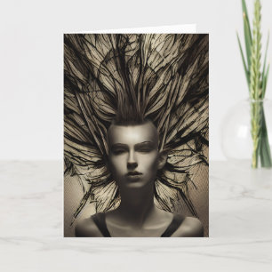 Woman Under Water Dystopian Abstract AI Art Card