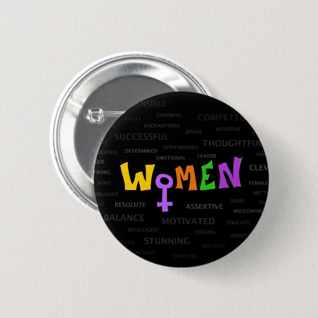 Woman up! 2 inch round button (Front & Back)