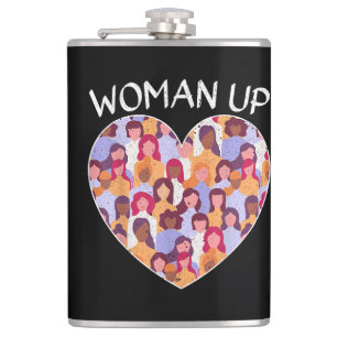 Woman Up Feminist Feminism Women Empowerment Gende Hip Flask