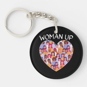 Woman Up Feminist Feminism Women Empowerment Gende Keychain
