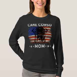 Woman Usa Cane Corso Mom Dog American Flag 1 T-Shirt