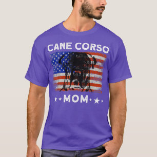 Woman USA Cane Corso Mom Dog American Flag T-Shirt