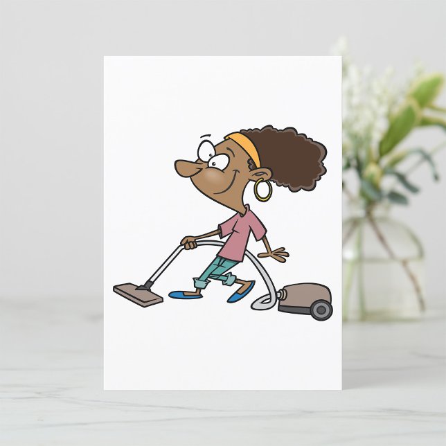 Woman Vaccuming Invitation (Creator Uploaded)