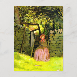 Woman Waiting (by John Everett Millais) Announcement Postcard