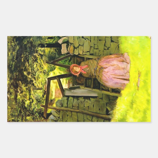 Woman Waiting (by John Everett Millais) Sticker (Front)