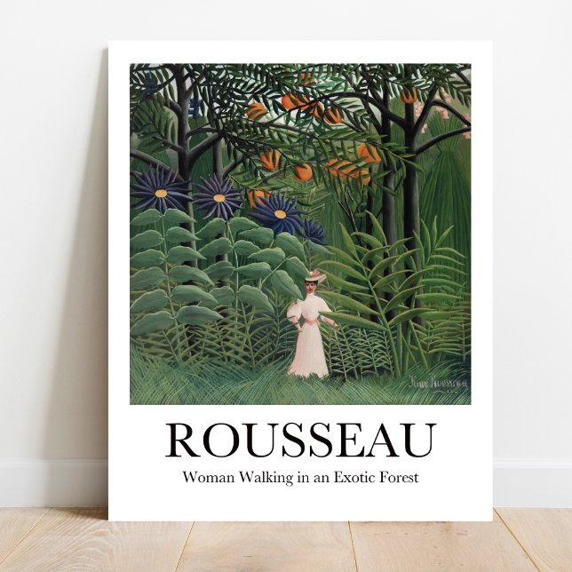 Woman Walking in an Exotic Forest Henri Rousseau Poster (Escape to Paradise: Rousseau's "Exotic Forest." Vivid art poster)