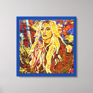 Woman Walking In Park Abstract Impressionist Art  Canvas Print