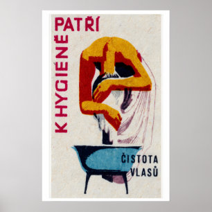 Woman Washing Hair - Matchbox Print - Aesthetic