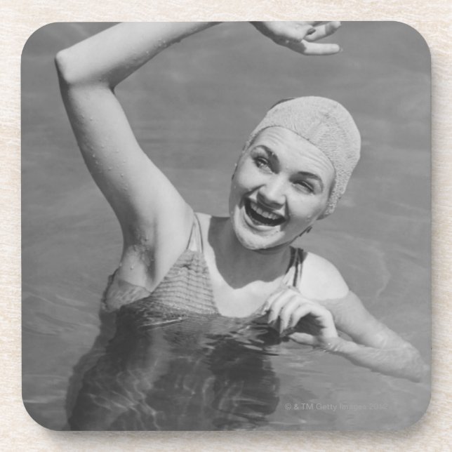 Woman Waving Coaster (Front)