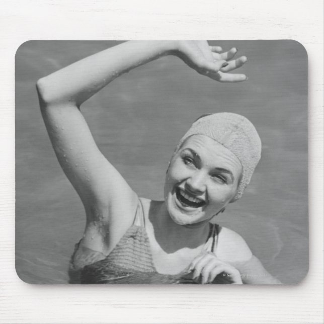 Woman Waving Mouse Pad (Front)