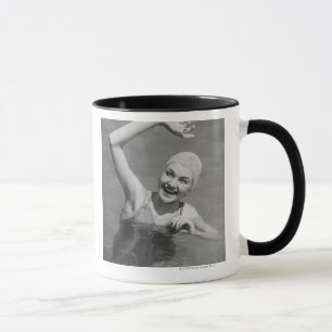 Woman Waving Mug