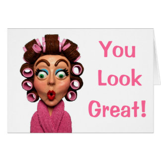 Woman Wearing Curlers