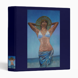 Woman Wearing Hat And Sarong Enjoying Summer Binder