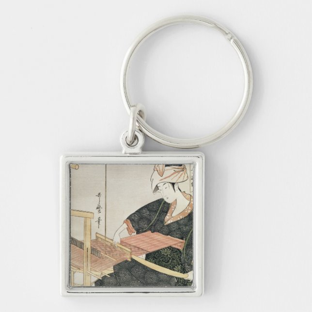Woman Weaving Keychain (Front)
