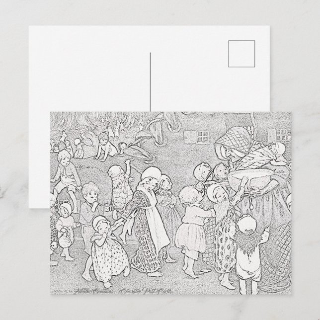  WOMAN WHO LIVED IN A SHOE | Paintable Postcard© Postcard (Front/Back)