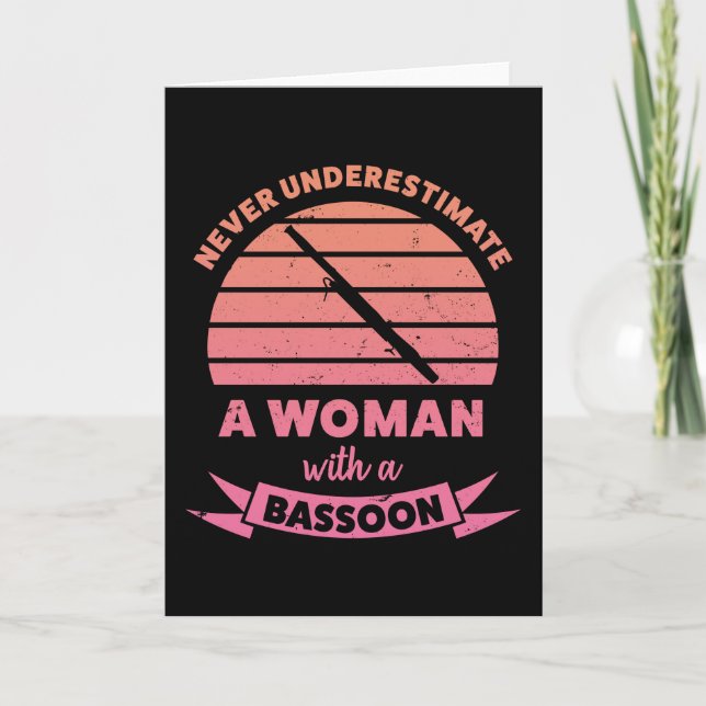Woman with a Bassoon Funny Gifts Mom Card (Front)