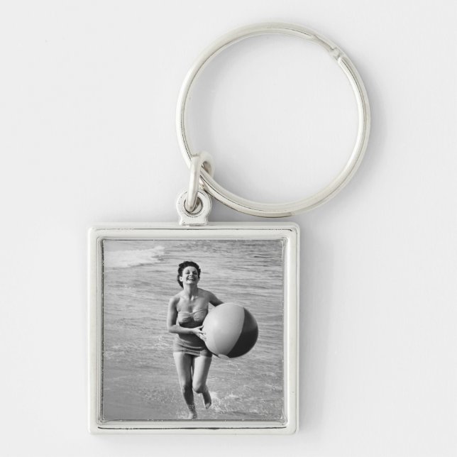 Woman with a Beach Ball Keychain (Front)