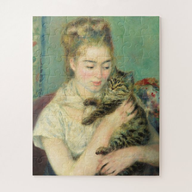 Woman with a Cat by Auguste Renoir Jigsaw Puzzle (Vertical)