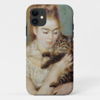 <Woman with a Cat> by Pierre-Auguste Renoir