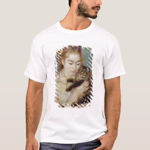 Woman with a Cat by Pierre-Auguste Renoir T-Shirt