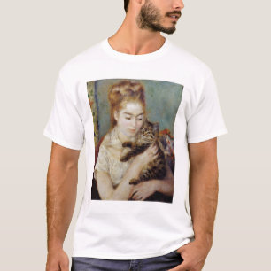 Woman with a Cat by Pierre-Auguste Renoir T-Shirt