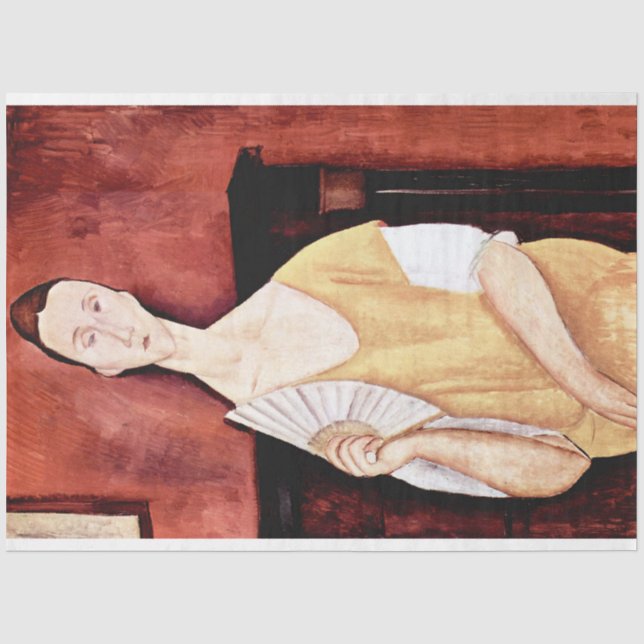Woman with a Fan, Modigliani Tissue Paper (Front)